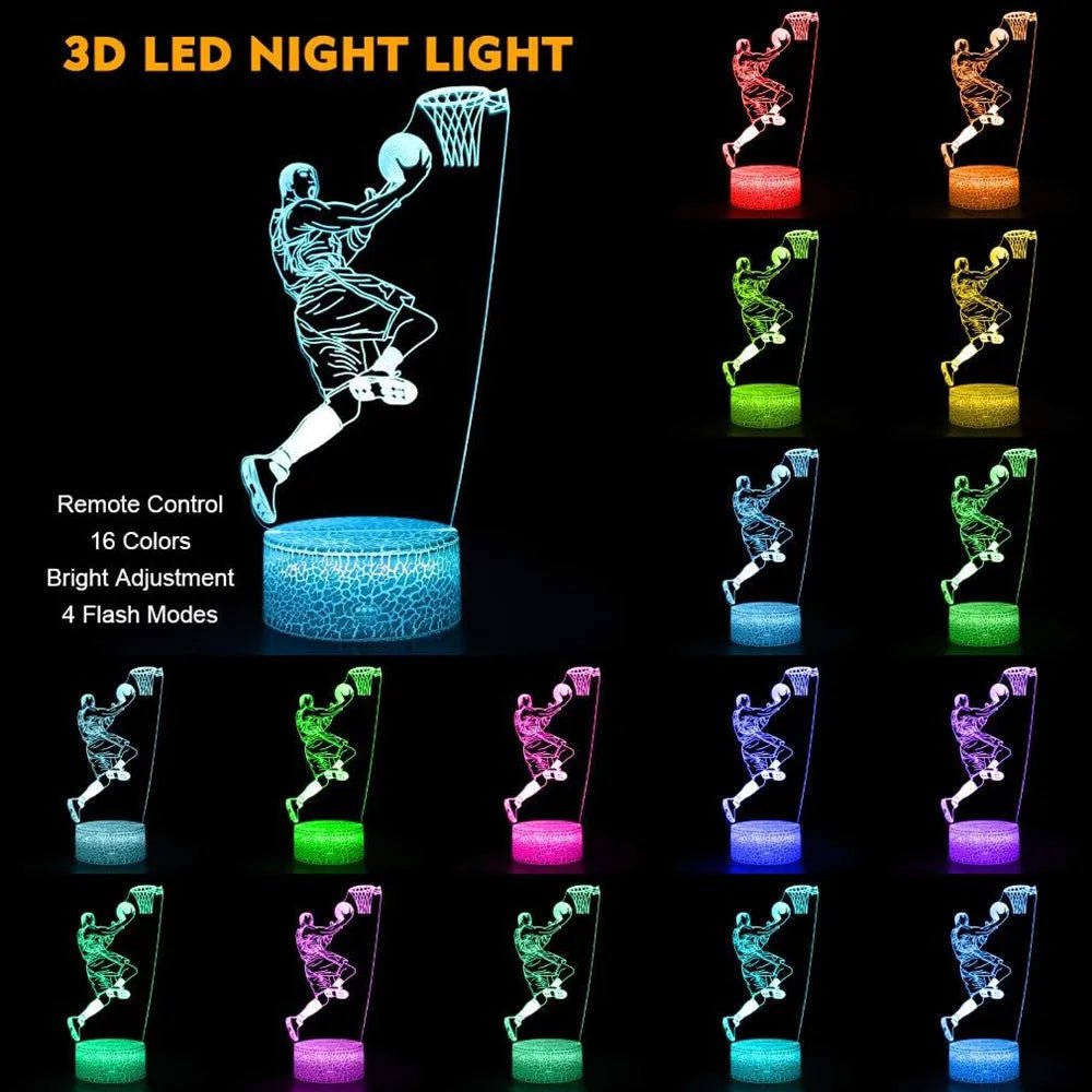 3D basketball lamp for basketball enthusiasts – perfect night lamp for basketball fans