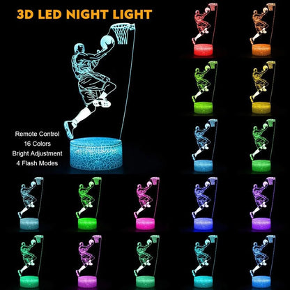 3D basketball lamp for basketball enthusiasts – perfect night lamp for basketball fans