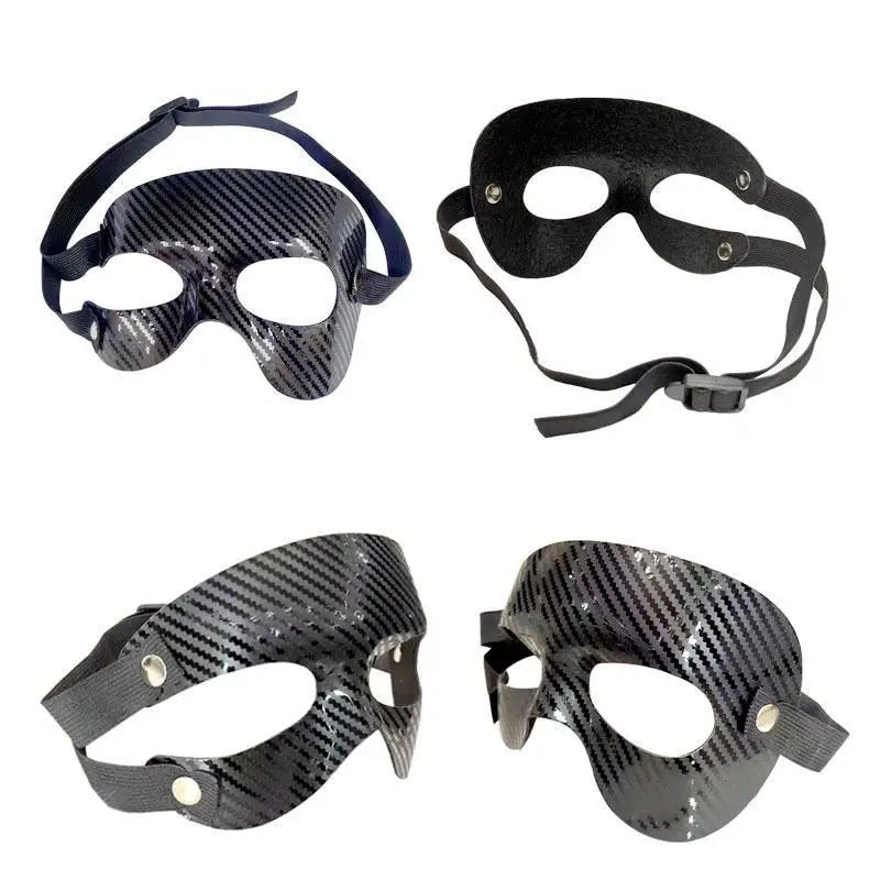 Carbon fiber basketball face protection mask with adjustable straps, designed to prevent injuries during intense sports activities.